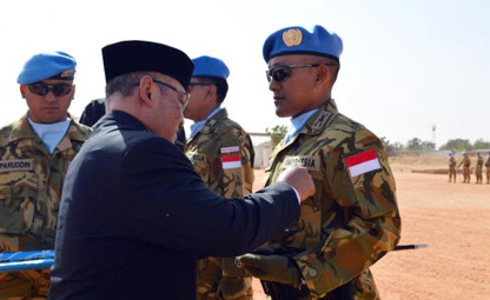 Medal Parade Satgas Indobatt-01 di Darfur
