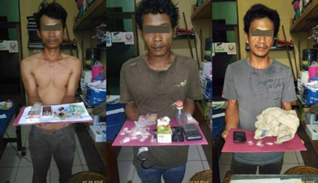 Polres Inhu Amankan Tiga Pengedar Shabu