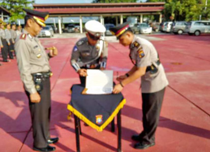 Polres Inhu Gelar Sertijab Kasat Lantas