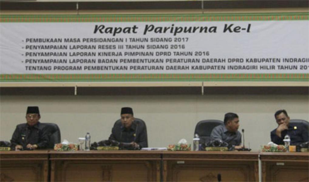 Bupati Inhil Hadiri Paripurna, Bahas Usulan Ranperda Tahun 2017
