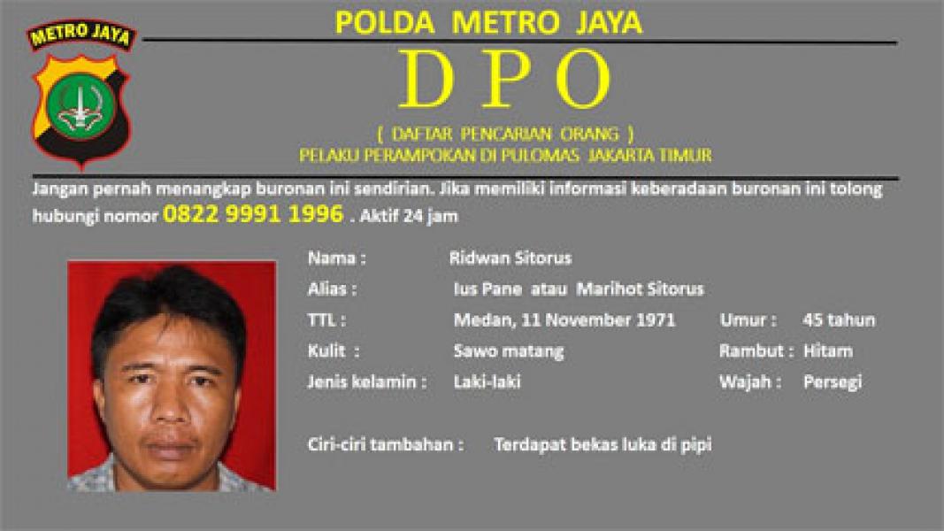Ius Pane, Buronan Pembunuhan Sadis di Pulomas Tertangkap di Medan