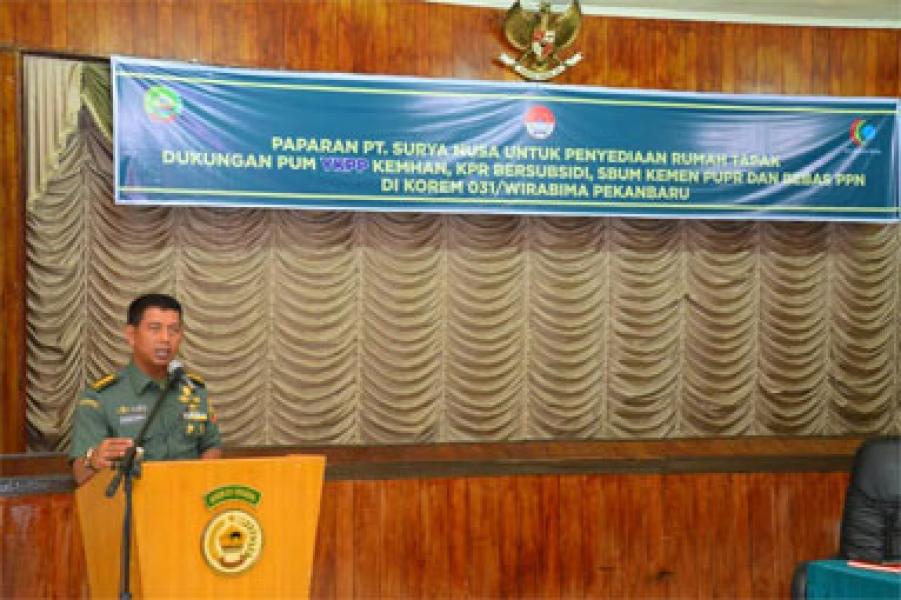 Kasrem 031/Wirabima Buka Sosialisasi KPR BTN Bersubsidi