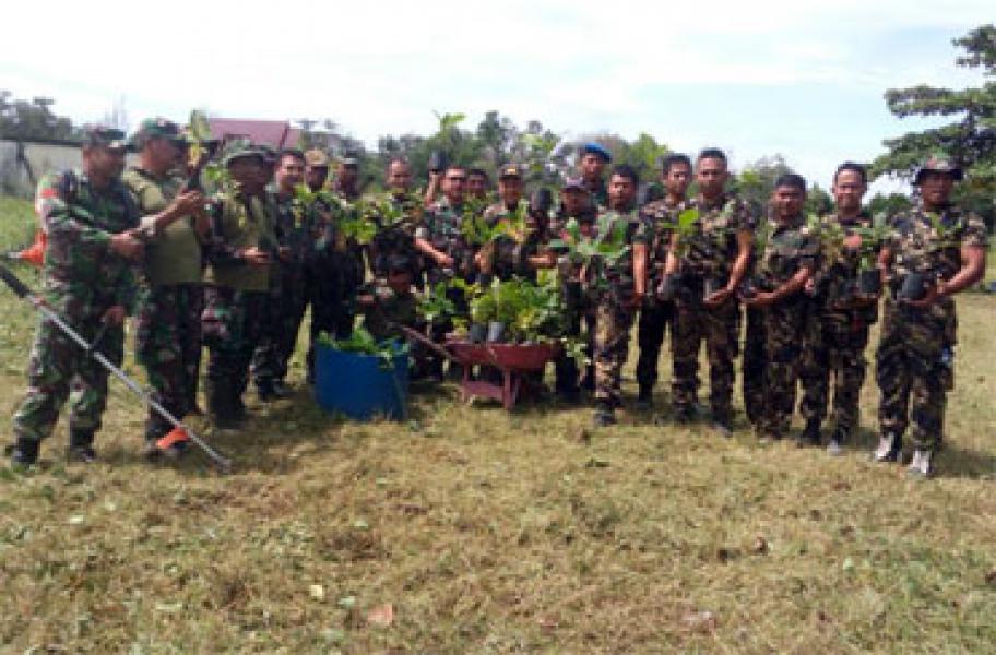 Koramil 04/Mandau dan PPM Bengkalis Laksanakan Aksi Go Green