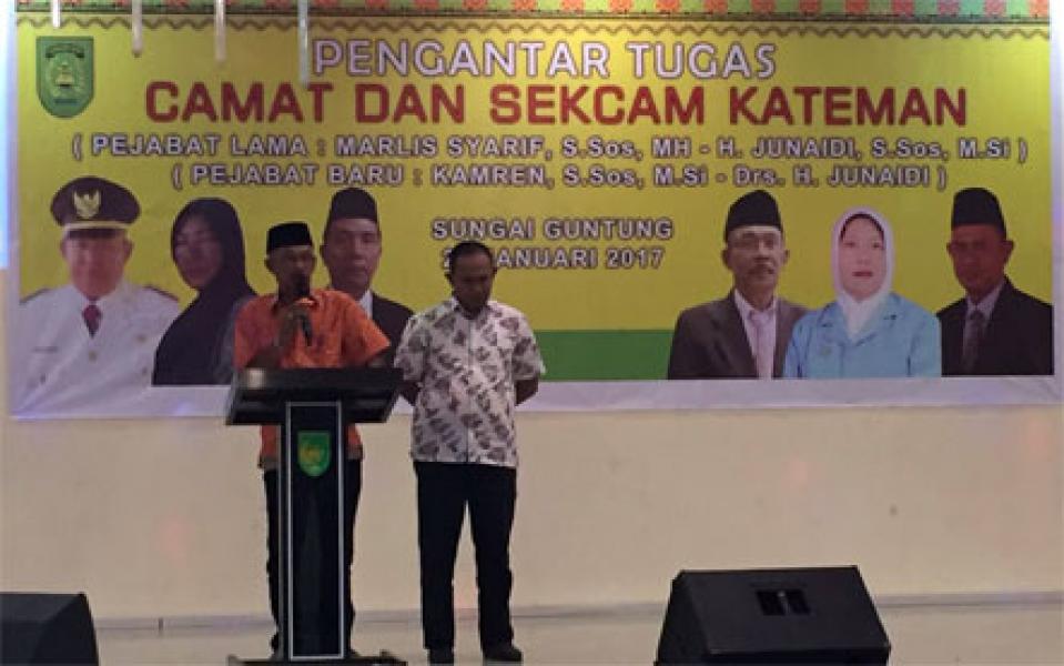 Malam Pisah Sambut Camat Kateman, Marlis Syarif: “Sukses Kami Sukses Masyarakat Juga”