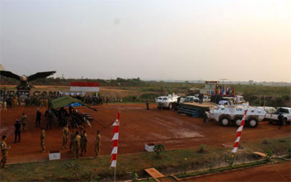 Satgas Kizi TNI Rayakan Tahun Baru di Afrika  