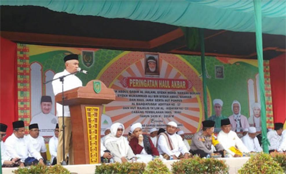 Gubri Hadiri Peringatan Haul Akbar Syekh Abdul Qadir Al Jailani di Inhil