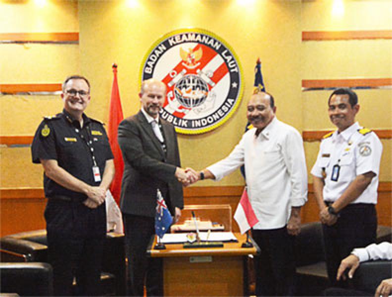 Perkuat Keamanan Perbatasan Laut, Bakamla RI - ABF Resmi Tanda Tangani Kerja Sama