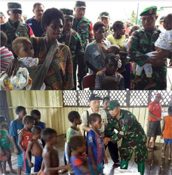 Satgas Kesehatan TNI Masuki Kampung-Kampung Terpencil di Asmat