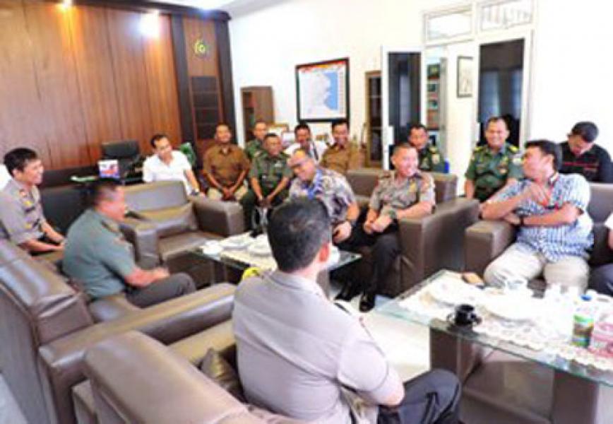 Kasdim 0314/Inhil Sambut Kunjungan Tim Polda Riau Dan Polres Inhil