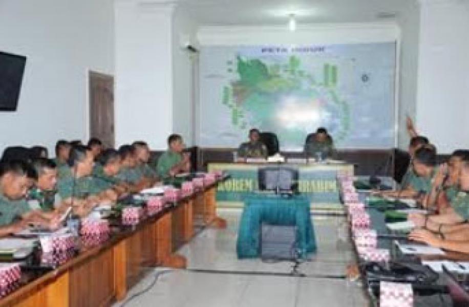 Korem 031/WB Rapat Evaluasi Progja Dan Anggaran 2019