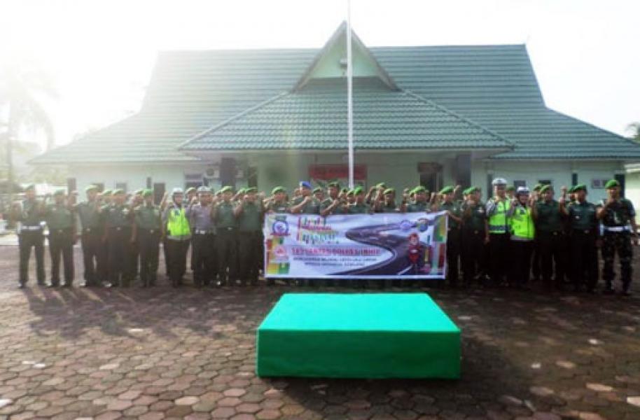 Personil Kodim 0314/Inhil Terima Sosialisasi Tentang Lalin Oleh Polres Inhil
