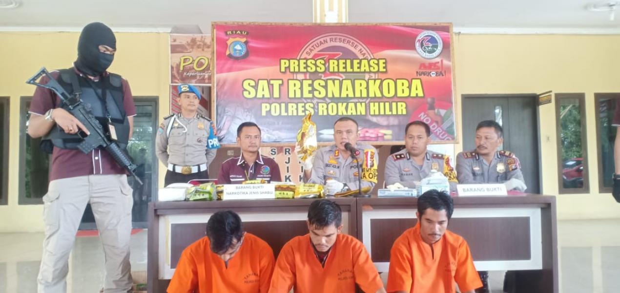 Polres Rohil Gagalkan Peredaran 15 Kg Sabu