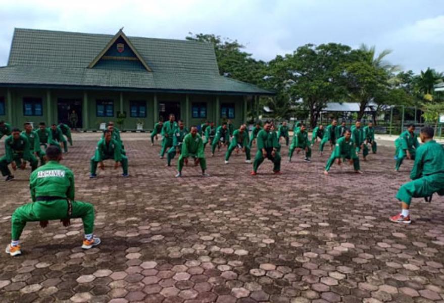 Tingkatkan Kemahiran Bela Diri, Prajurit Kodim 0314 Inhil Latihan Yongmodo