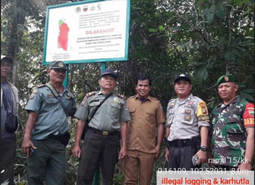Koramil 15/KK Kodim 0313/Kpr Dukung Penanggulangan Illegal Logging Di Suaka Margasatwa Kerumutan