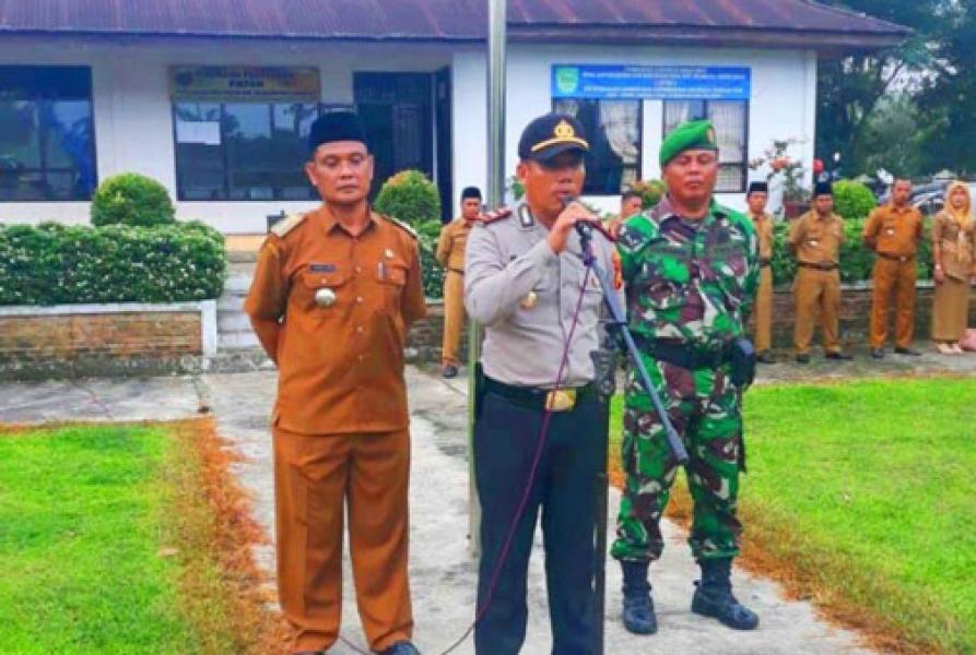Menghadiri Apel Gabungan, Ini Kata Babinsa Koramil 02 Rambah Bersama Kapolsek Rambah Samo