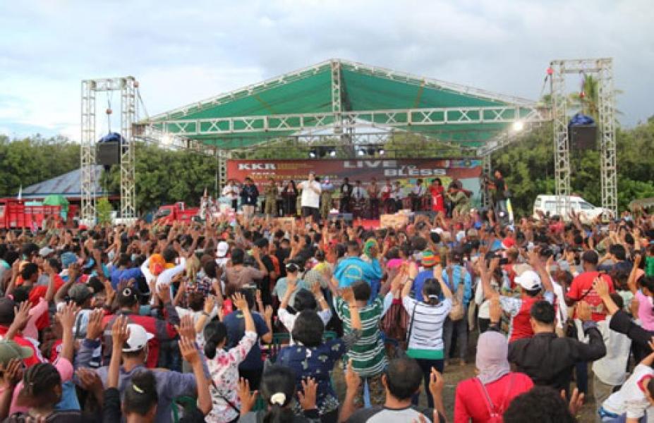 Satgas Yonif MR 411/Pdw Kostrad Gelar KKR `Doa Untuk Indonesia` di Perbatasan RI-PNG