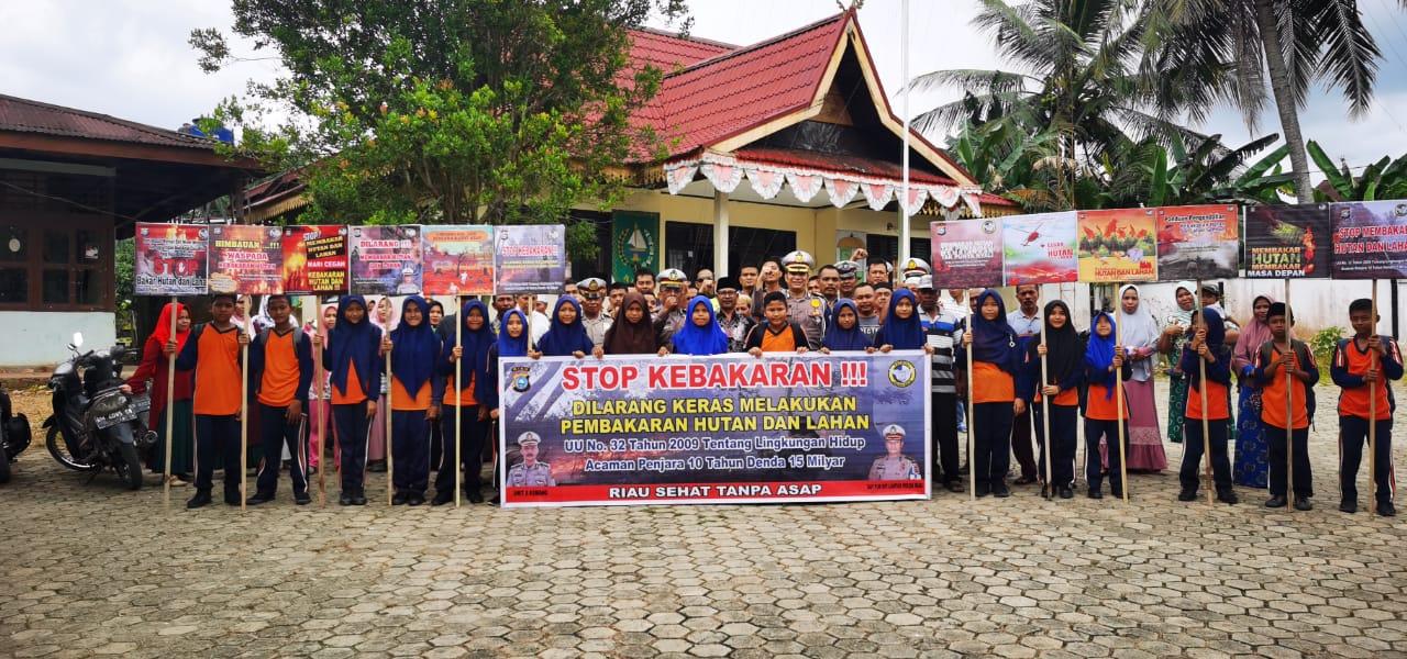 Tekan Bencana Asap Secara Dini Sat PJR Polda Riau Gelar Sosialisasi Bahaya Karhutla & C3