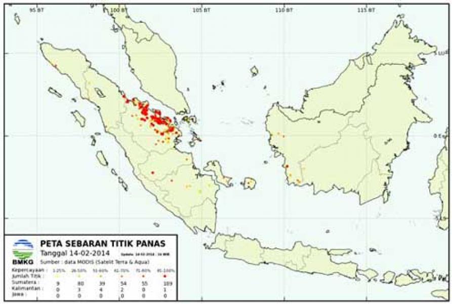 Hotspot di Riau Jumat Petang Capai Rekor 325 Titik