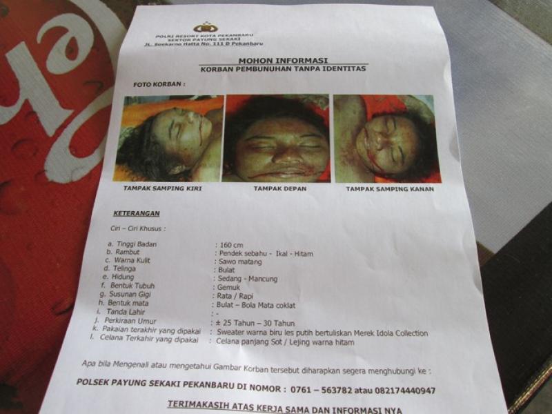 Polresta Sebarkan Foto Korban Pembunuhan