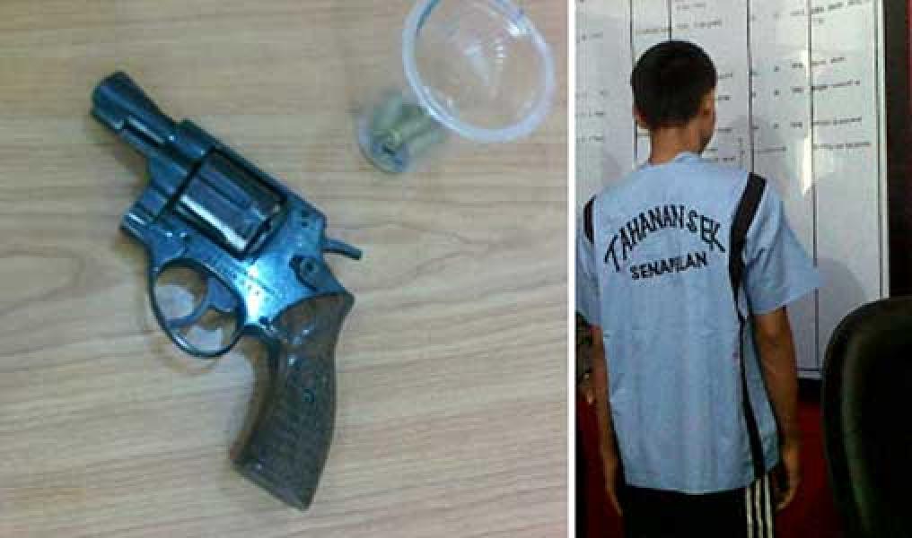 Polsek Senapelan Ciduk Tersangka Pemilik Senpi SNW Ilegal