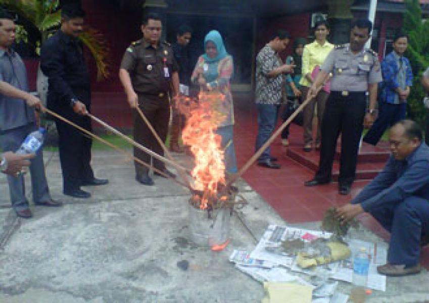 Polres Inhu Lakukan Pemusnahan BB Narkoba