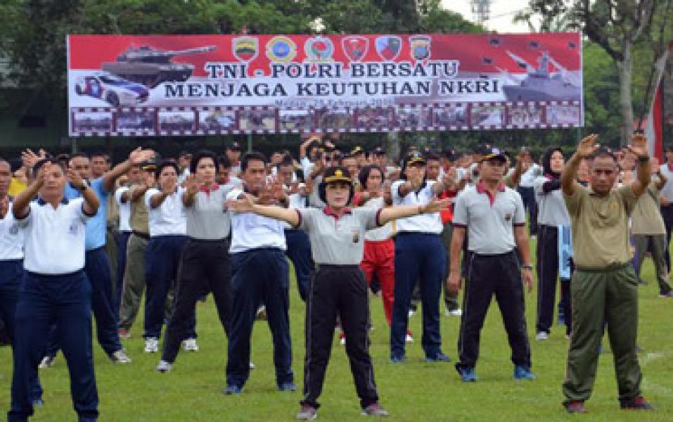 21.996 Personel TNI-Polri Jajaran Kodam I/BB Gelar Olahraga Bersama  