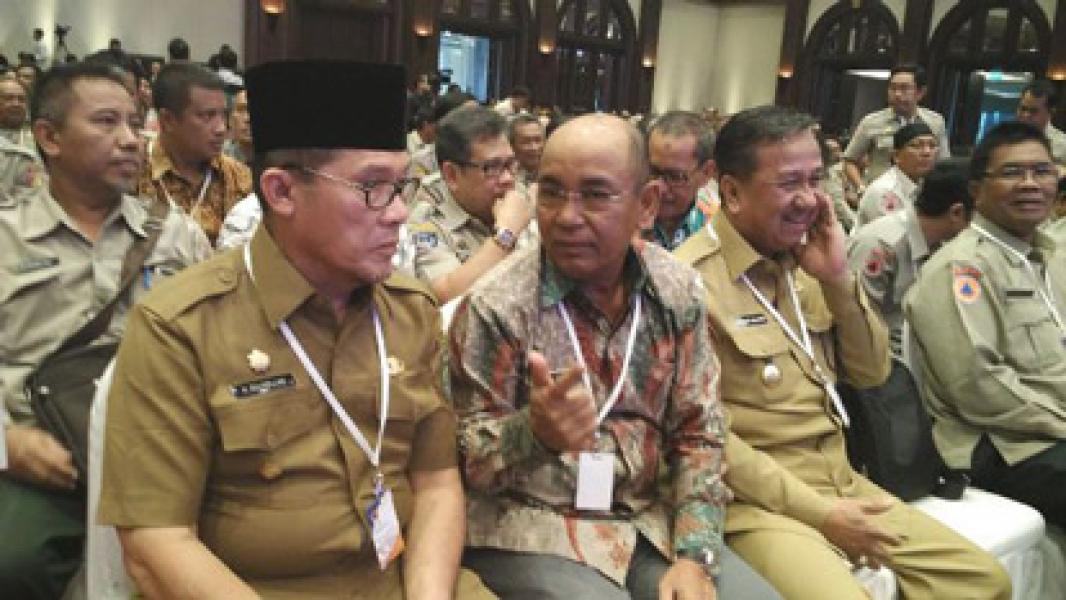 Bupati Harris dan Kepala BPBPKD Ikuti Rakornas Penanggulan Bencana
