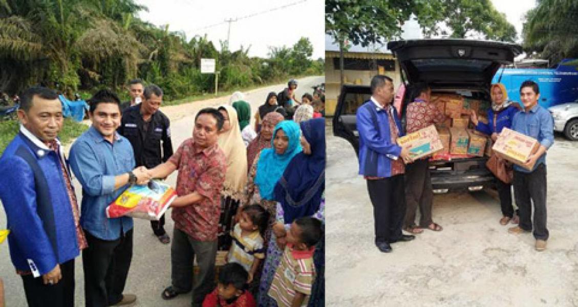 DPW PAN Riau dan Fraksi PAN Pelalawan Serahkan Bantuan Korban Banjir Langgam
