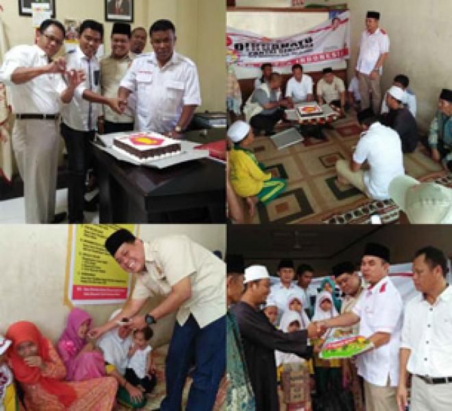 Gerindra Pelalawan Berbagi Bahagia Bersama Yatim Piatu dan Kaum Duafa