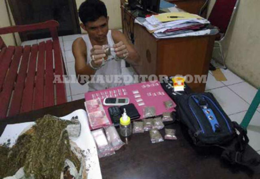 Polres Inhu Grebek Seorang Bandar Narkoba di Rengat Barat