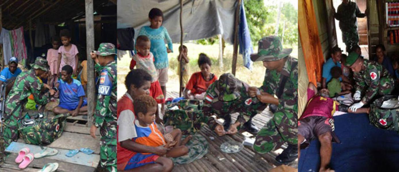 Prajurit TNI di Papua Gelar Pelayanan Kesehatan Door to Door