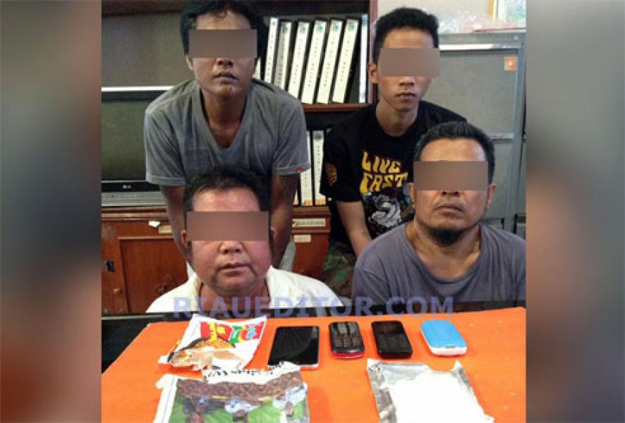 Empat Pengedar Narkoba Antar Provinsi Dibekuk Satres Narkoba Polres Inhil