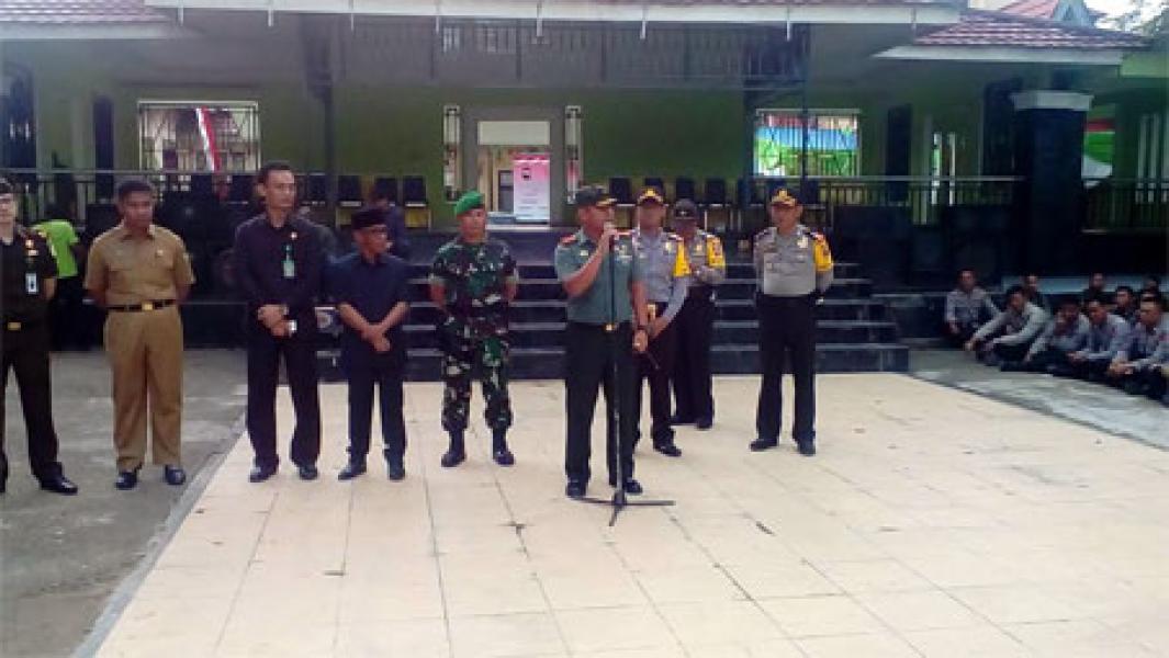 Kapolres Kampar dan Dandim 0313/Kampar Pimpin Apel Serpas Pengamanan Pemungutan Suara