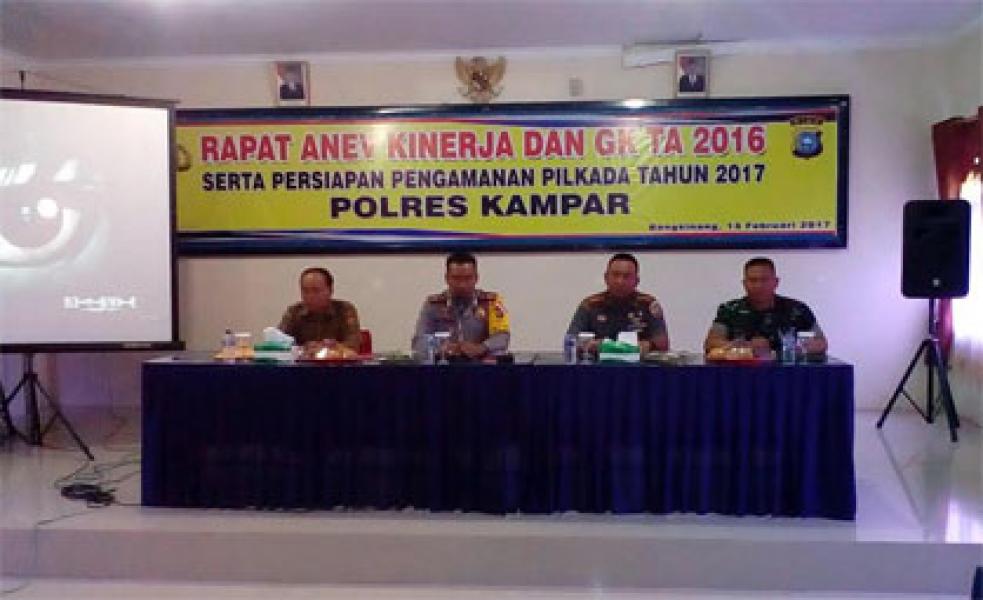 Kodim 0313/Kampar dan Polres Kampar Gelar Rapat Sinergitas Pengamanan Pemilukada