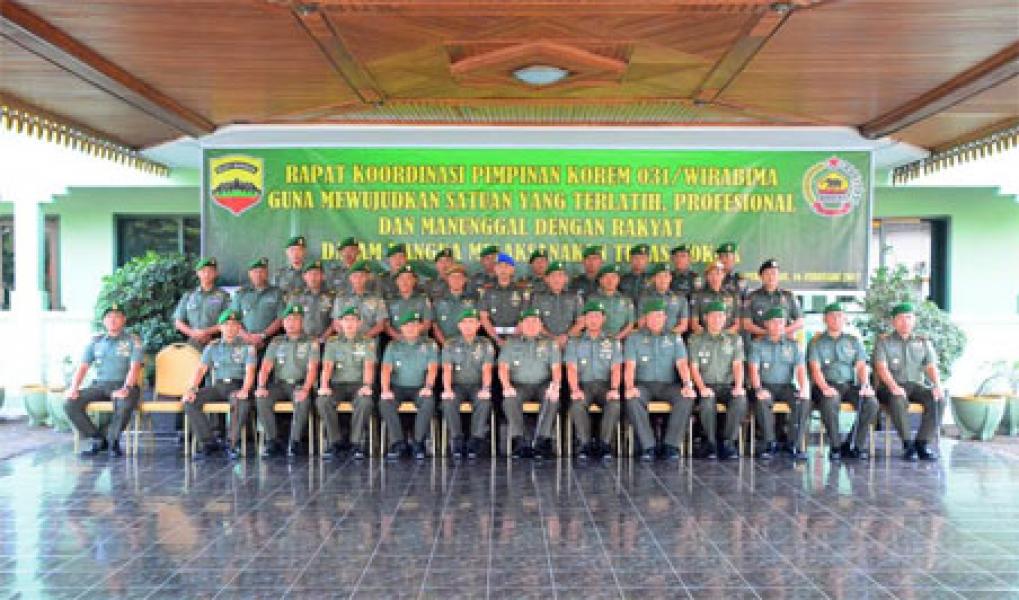 Korem 031/Wirabima Gelar Rapat Koordinasi Pimpinan 