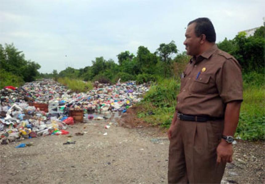Pembangunan TPA Bagan Siapiapi Terkendala, Sampah Menumpuk di TPA Sementara