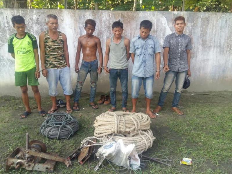 Polsek Bandar Sei Kijang Tangkap Enam Pelaku Pencuri Bracing Tower