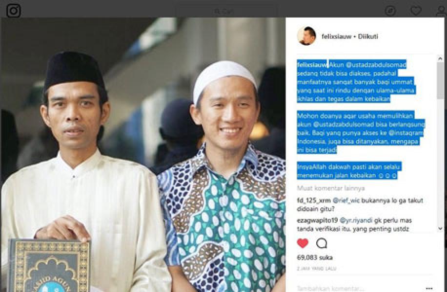 Ada Dua Kemungkinan Penyebab Akun Instagram UAS Dibekukan