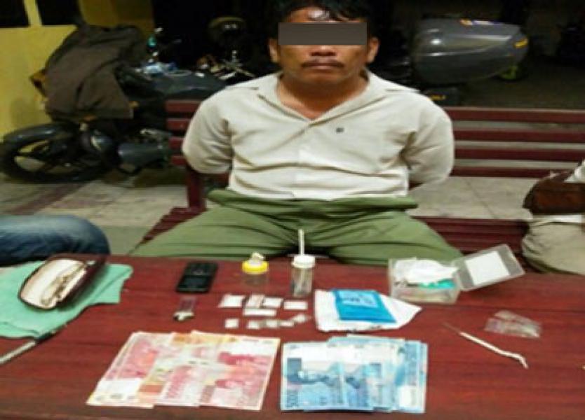 Polsek Batang Gansal Amankan Seorang Pengedar Sabu