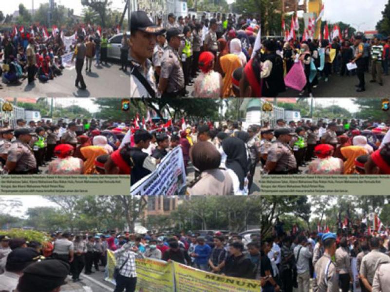 Salut Buat Polresta, Pengawalan Empat Aksi Demo di Pekanbaru Berjalan Aman