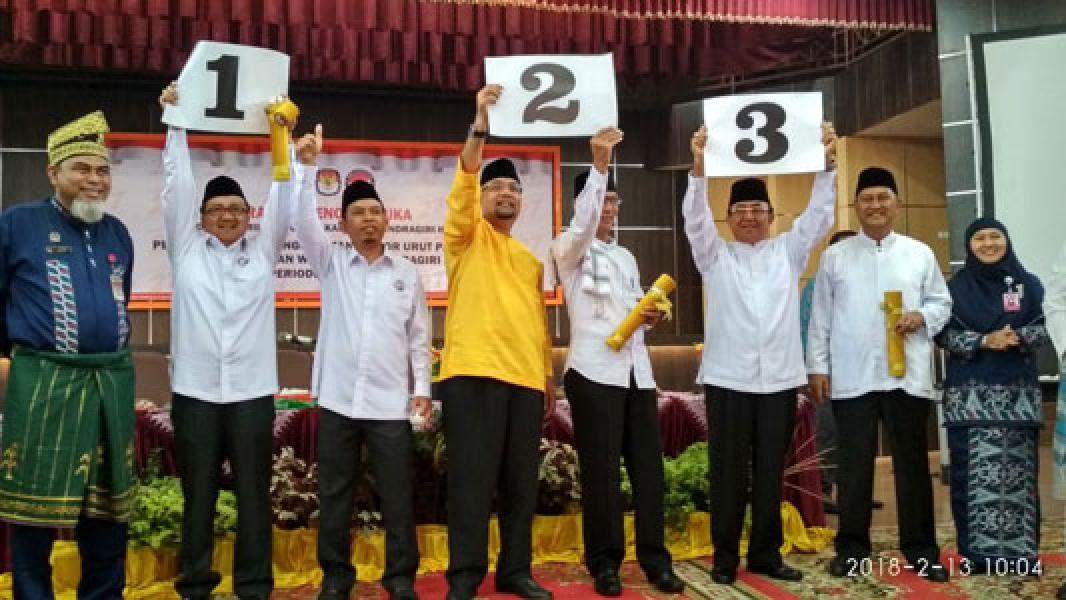 Sekda Inhil Hadiri Pengundian Nomor Urut Peserta Pilkada Inhil 2018