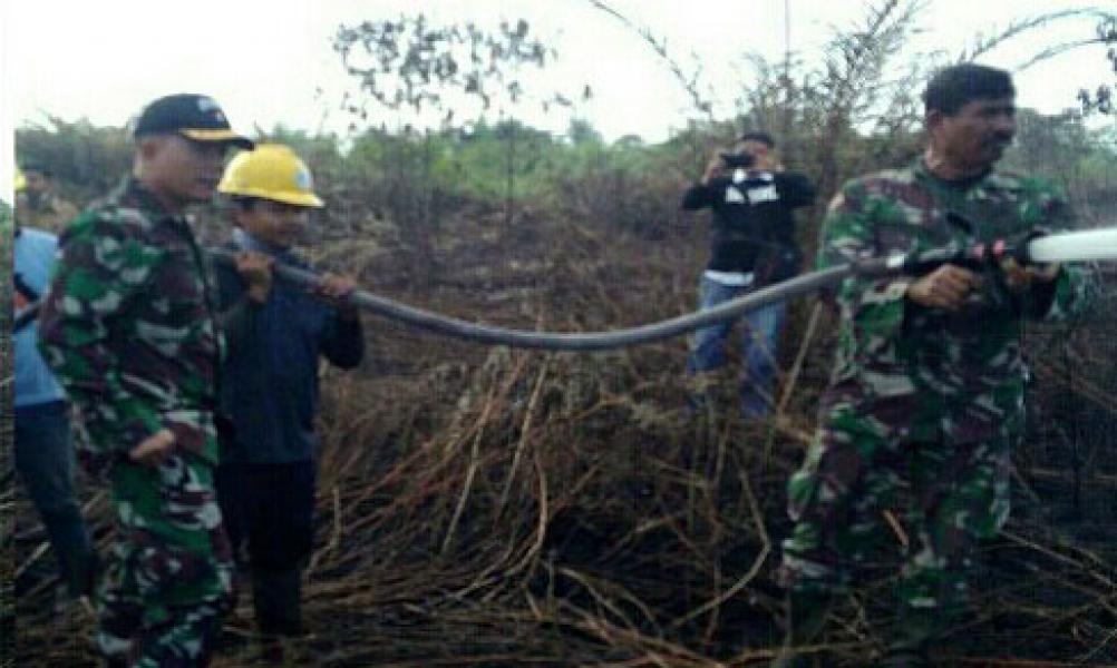 Sinergitas Aparat Kota Dumai Dalam Pemadaman Karhutla