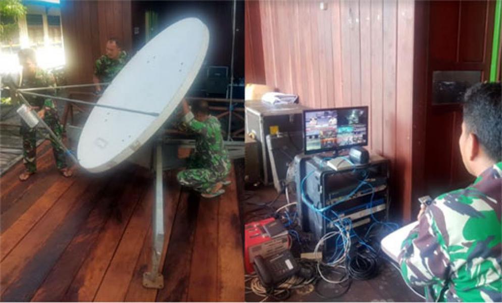 Tim Satkomlek TNI Gelar Komunikasi Hingga ke Pedalaman Asmat