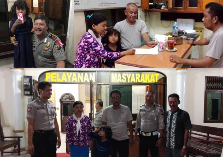 Bhabinkamtibmas Industri Tenayan Pertemukan Anak Hilang Dengan Kedua Orangtuanya