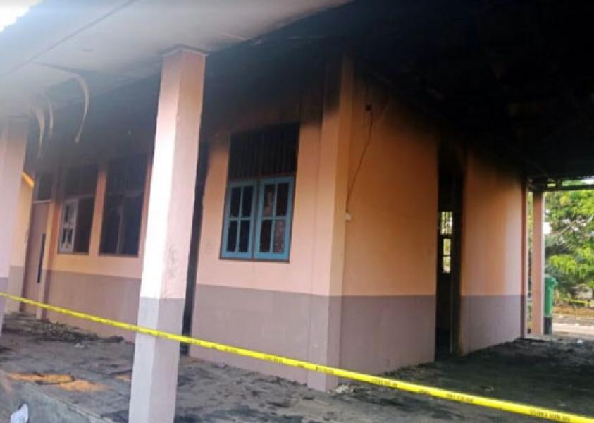 Pasca Kebakaran, Aktifitas Belajar Mengajar di SMPN 1 Kuala Kampar Berjalan Normal 