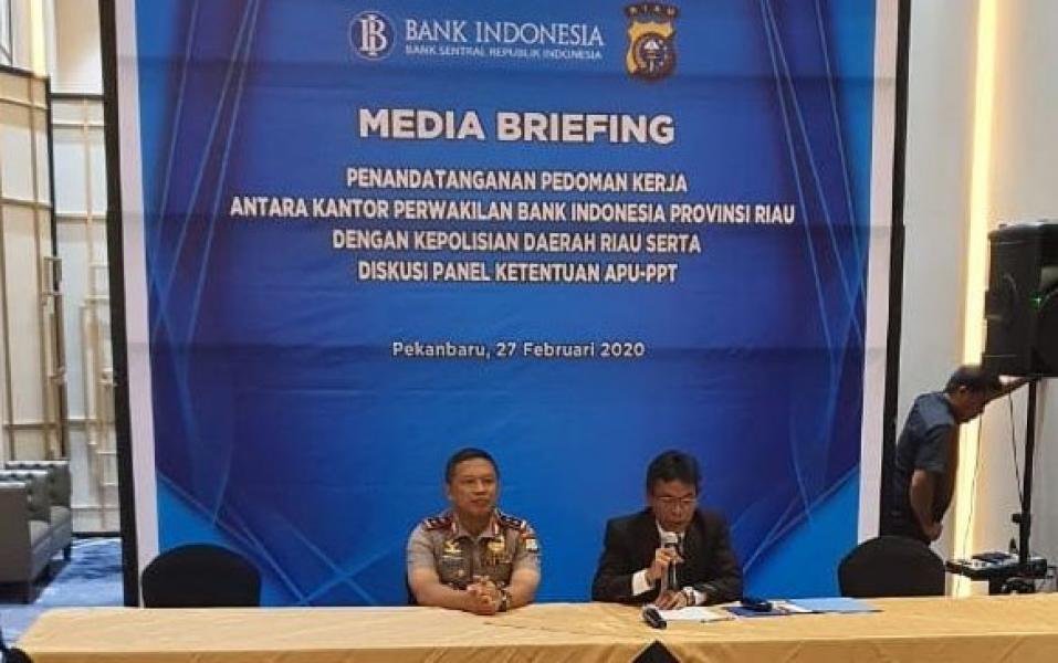 BI dan Polda Riau Lakukan Penandatanganan Pedoman Kerja