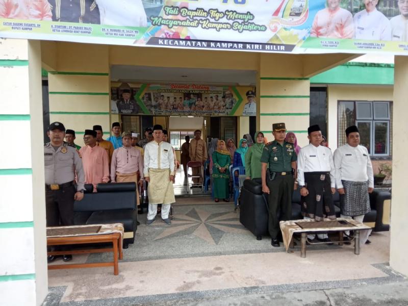 Danramil 05/KK Hadiri Upacara HUT Ke-70 Kabupaten Kampar di Kecamatan Kampar Kiri Hilir