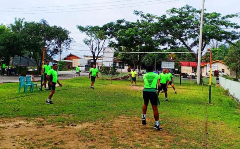 Jaga Kebugaran, Koramil 02 Rambah Olahraga Bersama