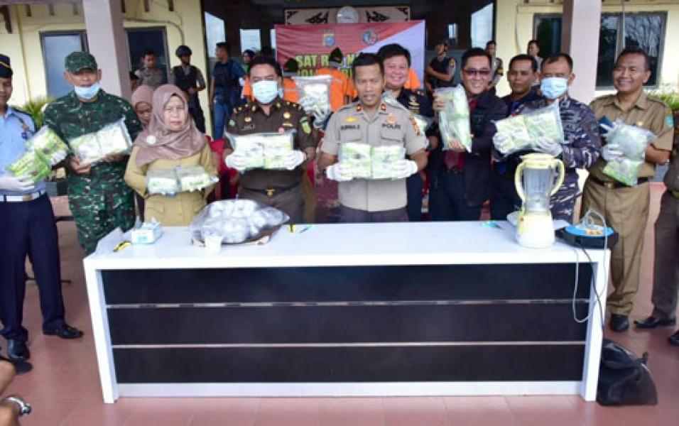 Polres Bengkalis Musnahkan BB Narkoba