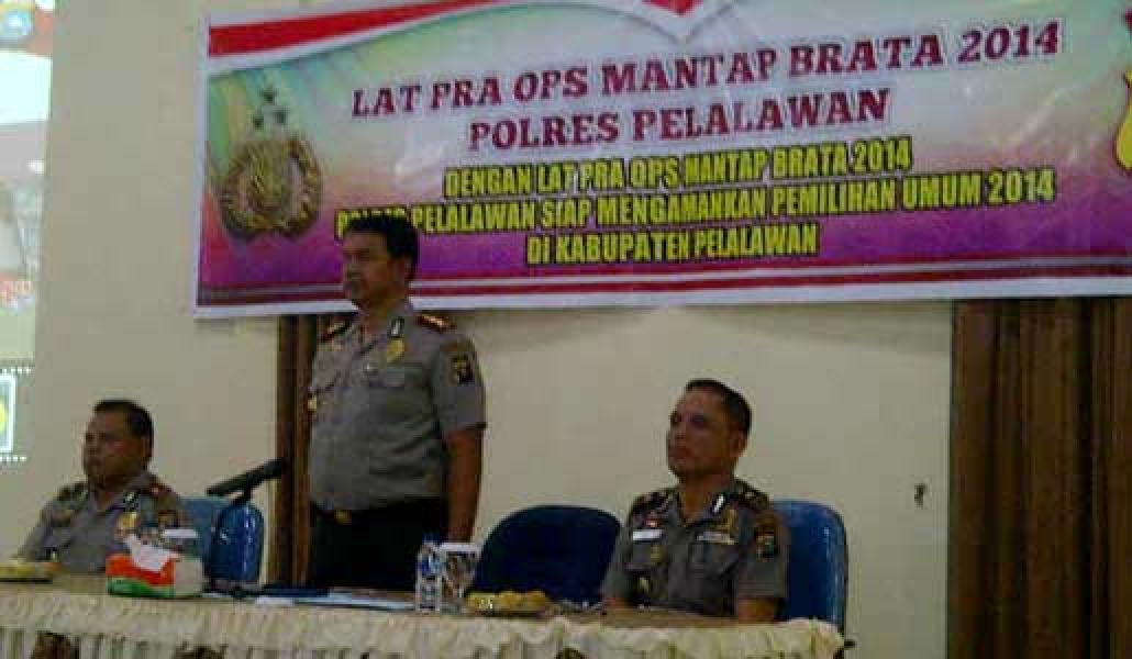 Polres Pelalawan Gelar Pembukaan Lat Pra Ops Mantap Brata 2014